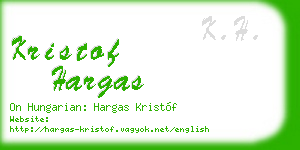 kristof hargas business card