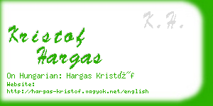 kristof hargas business card